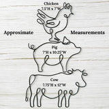 Farm Animal Wire Art – Chicken, Pig & Cow Wall Decor