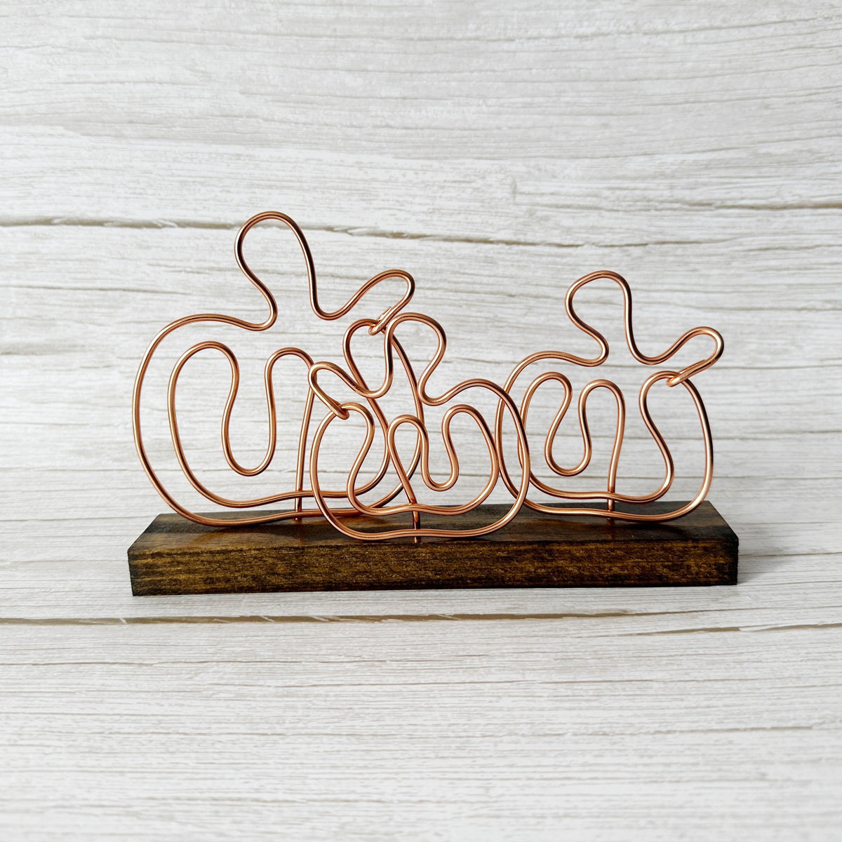 Pumpkin Trio Wire Art Sign