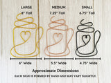 Wire Coffee Cup Sign with Heart - Handmade Metal Coffee Bar Decor