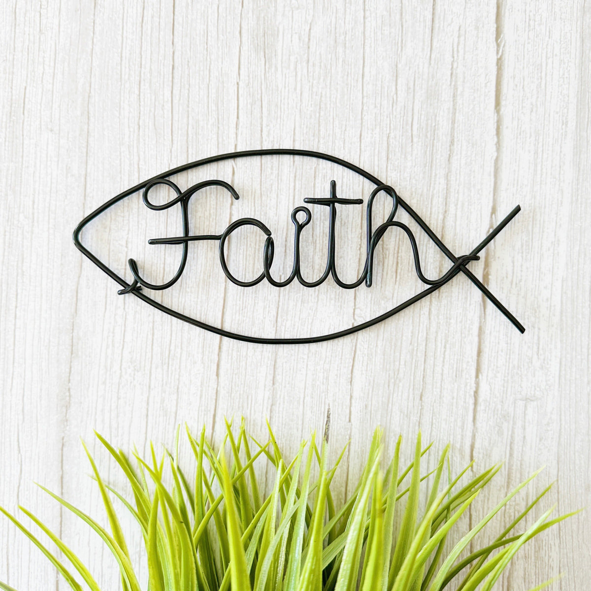 Faith Ichthus Wire Wall Art – Christian Fish Symbol
