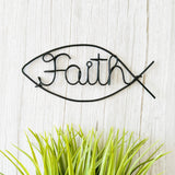 Faith Ichthus Wire Wall Art – Christian Fish Symbol