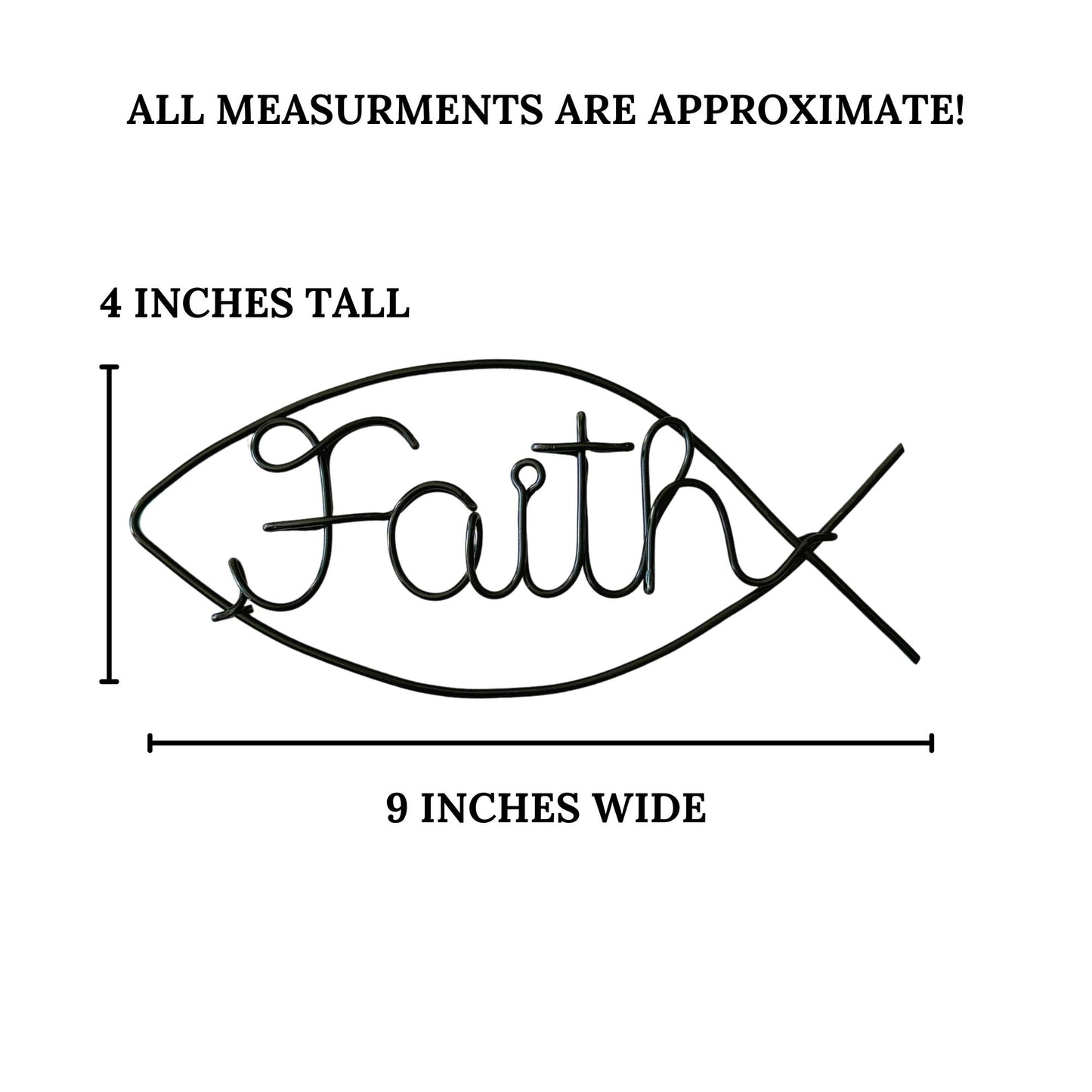 Faith Ichthus Wire Wall Art – Christian Fish Symbol