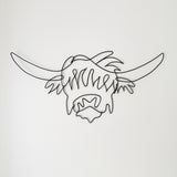 Handmade Highland Cow wire art wall décor – rustic western farmhouse style wall art