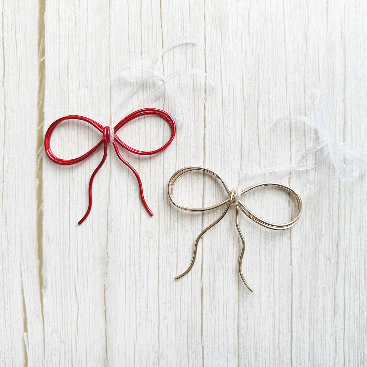 Bow Wire Ornament - Holiday Tree Decor