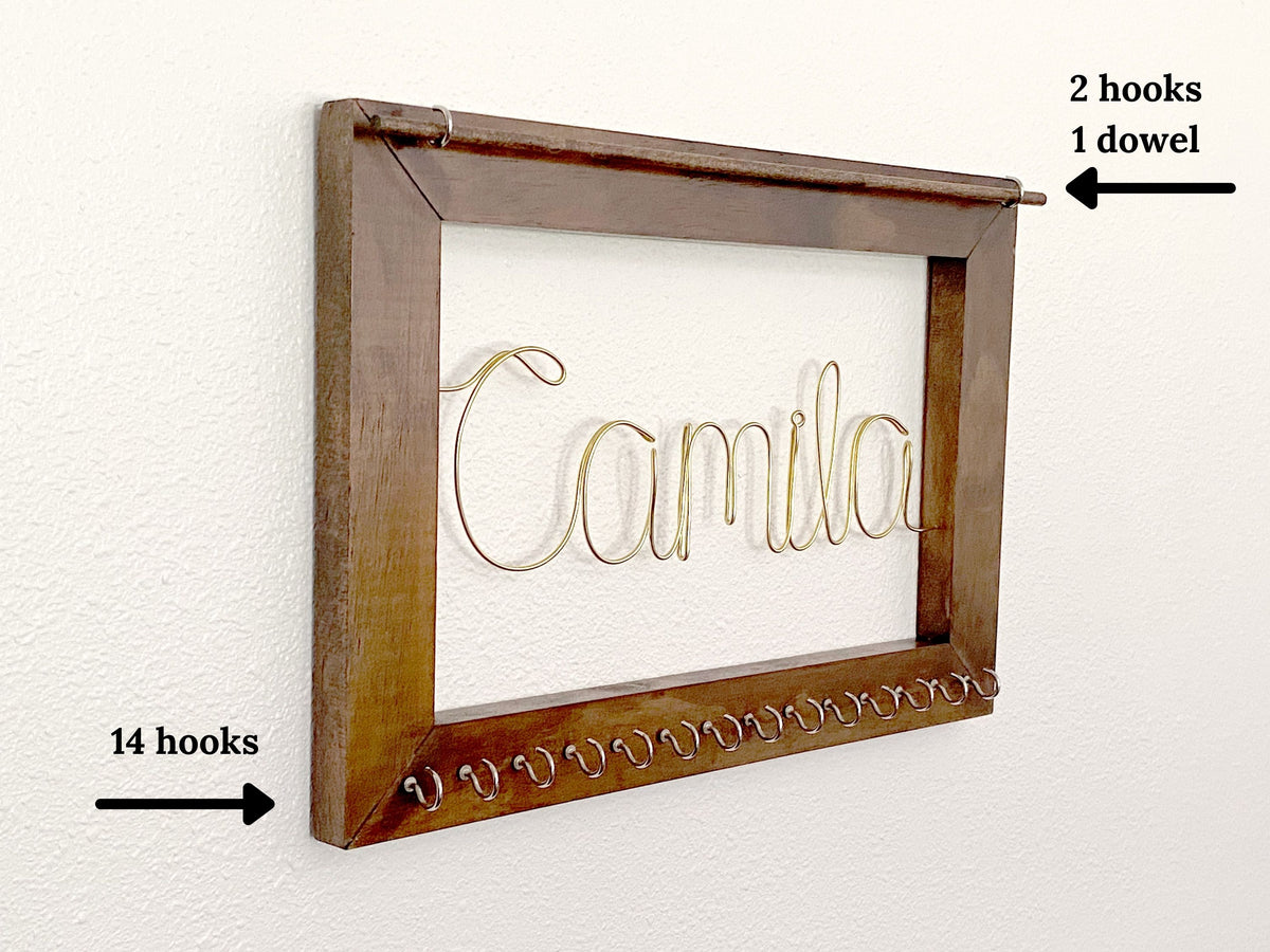 Personalized Wood and Wire Jewelry Holder