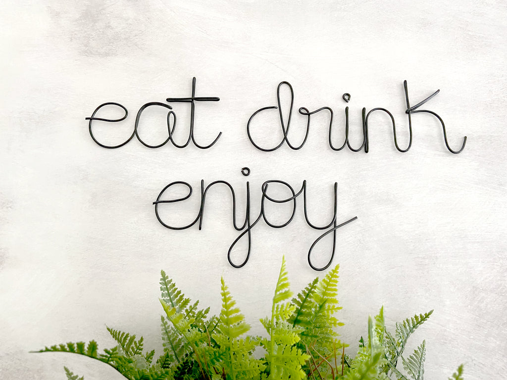 Eat Drink Love Kitchen Decor Funny Quote Custom Metal Sign