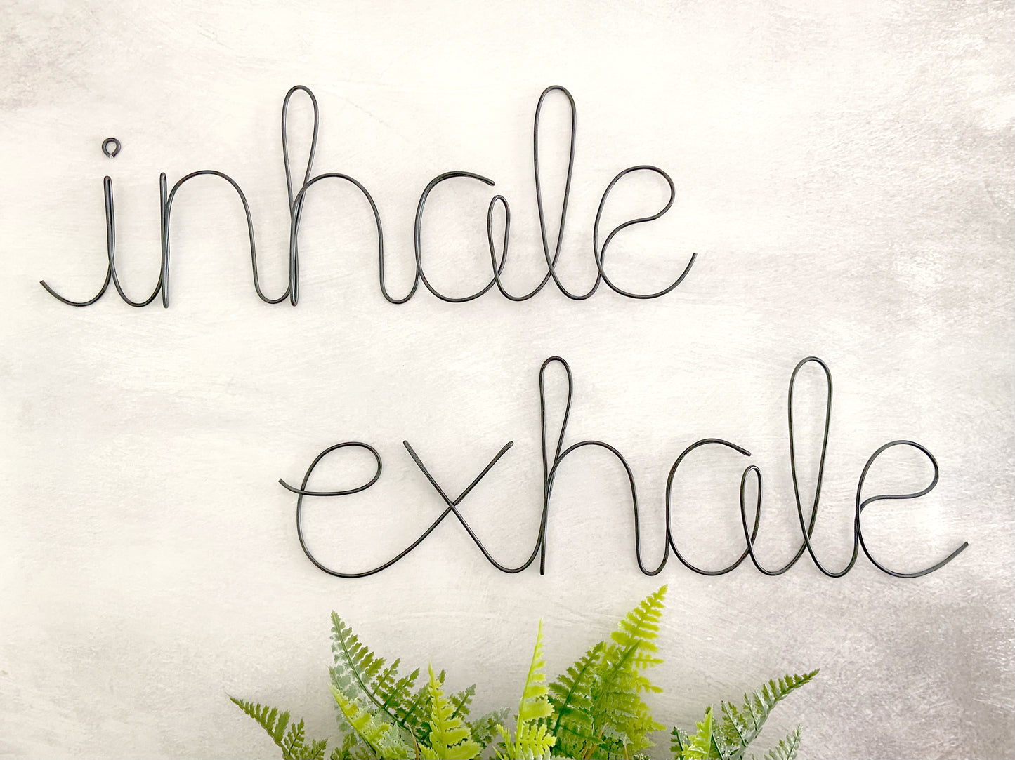 Inhale Exhale Metal Words Wall Hanging