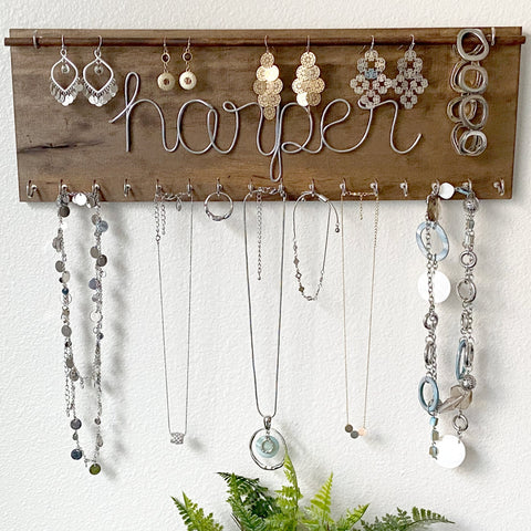 Personalized Necklace and Earring Holder