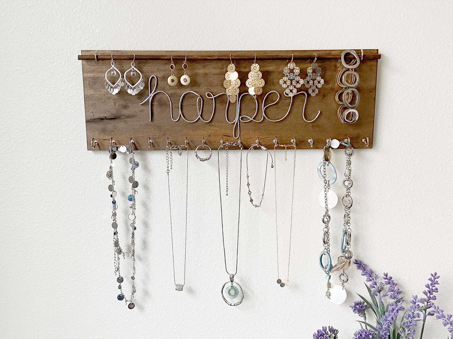 Personalized Necklace and Earring Holder