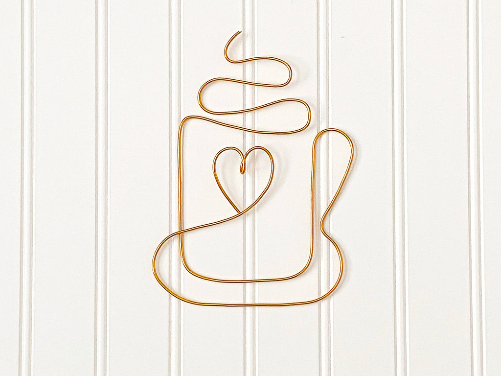 Coffee Cup Minimalist Wire Wall Art By Briar Rose Wire