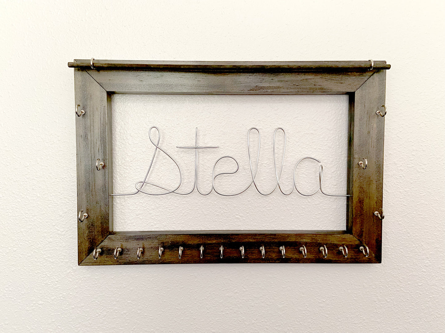 Personalized Wood and Wire Jewelry Holder