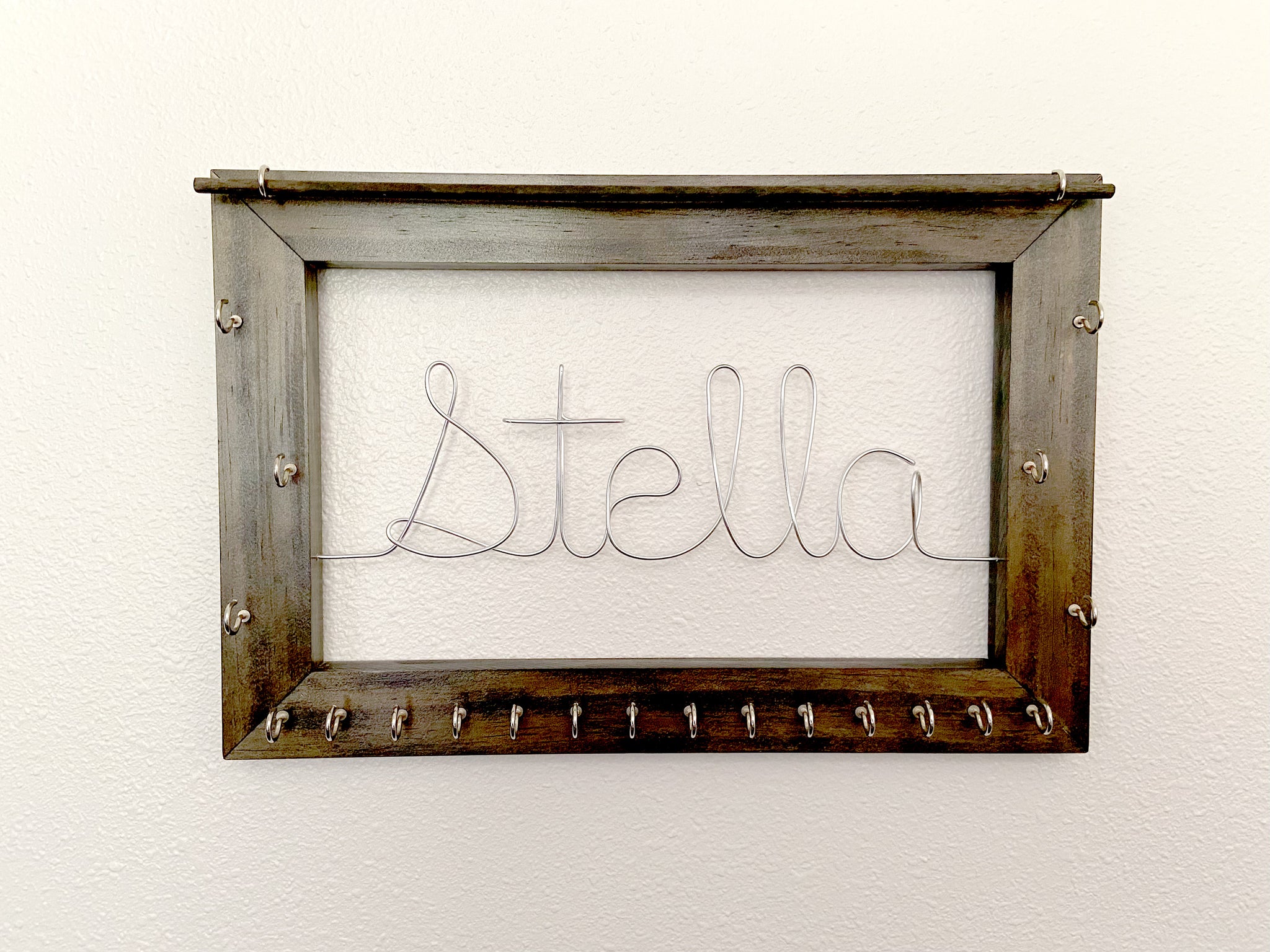 Personalized Wood and Wire Jewelry Holder