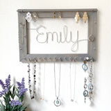 Personalized Wood and Wire Jewelry Holder